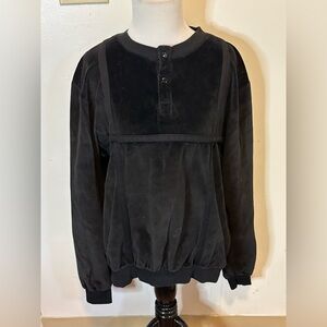 Vintage Men’s Givenchy 90’s Black Velour Sweatshirt
